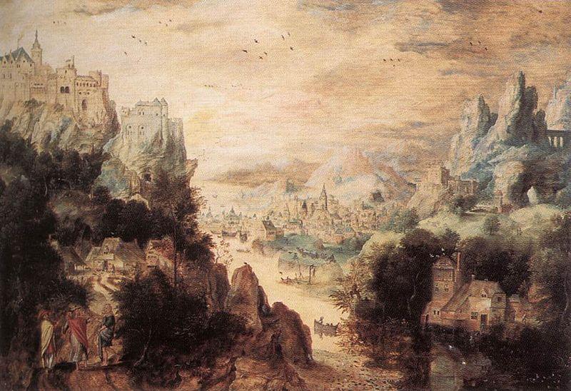 Herri met de Bles Landscape with Christ and the Men of Emmaus France oil painting art